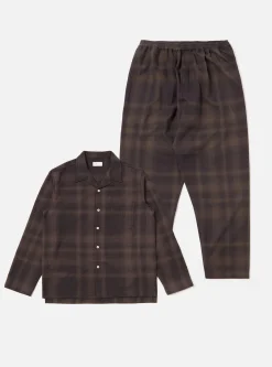 Discount Pyjama Set In Charcoal Shadow Check Men Nightwear.