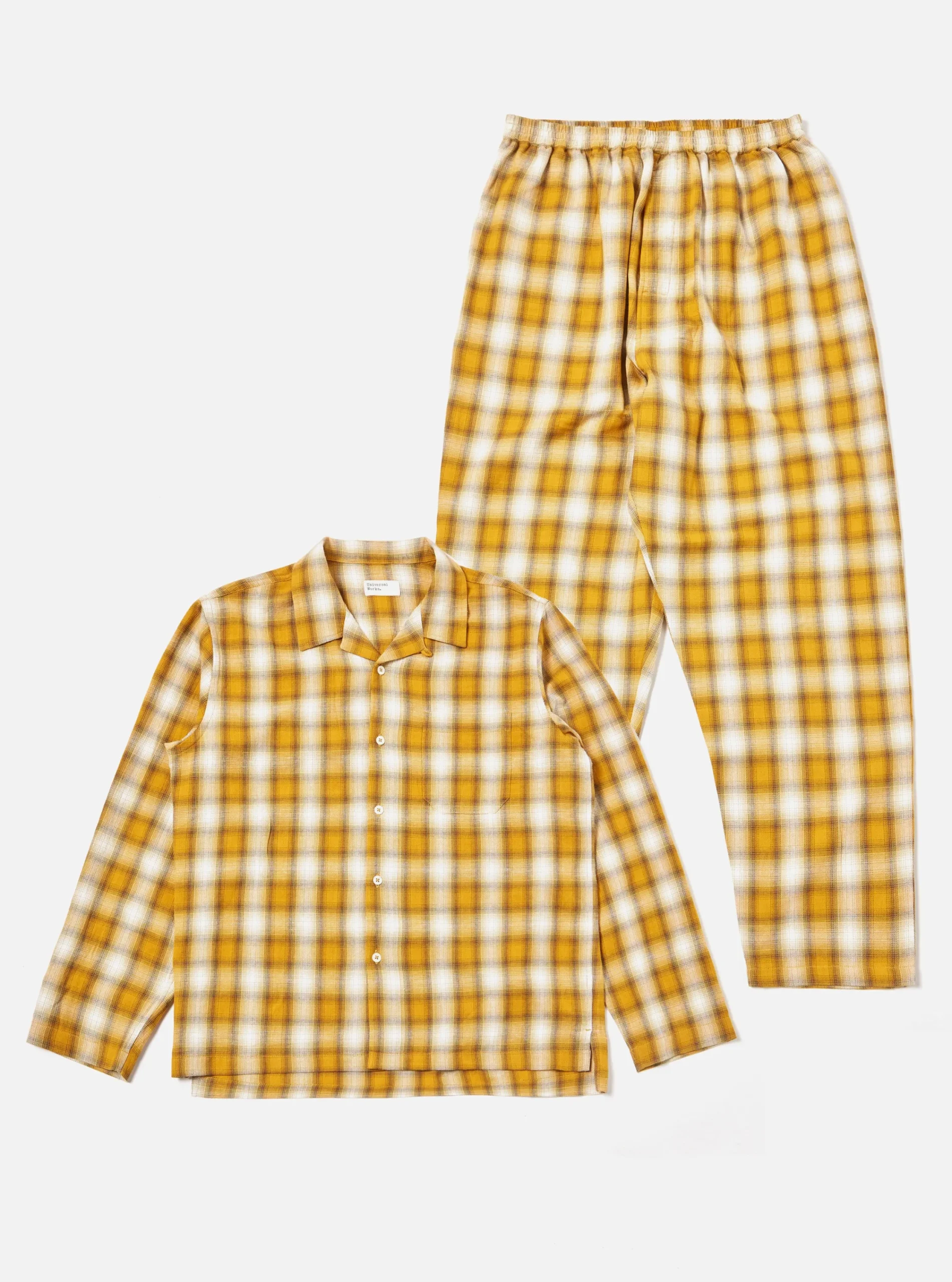 Clearance Pyjama Set In Mustard Shadow Check Men Nightwear.