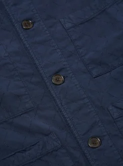 Best Quilted Coverall Jacket In Navy Cotton Men Jackets.
