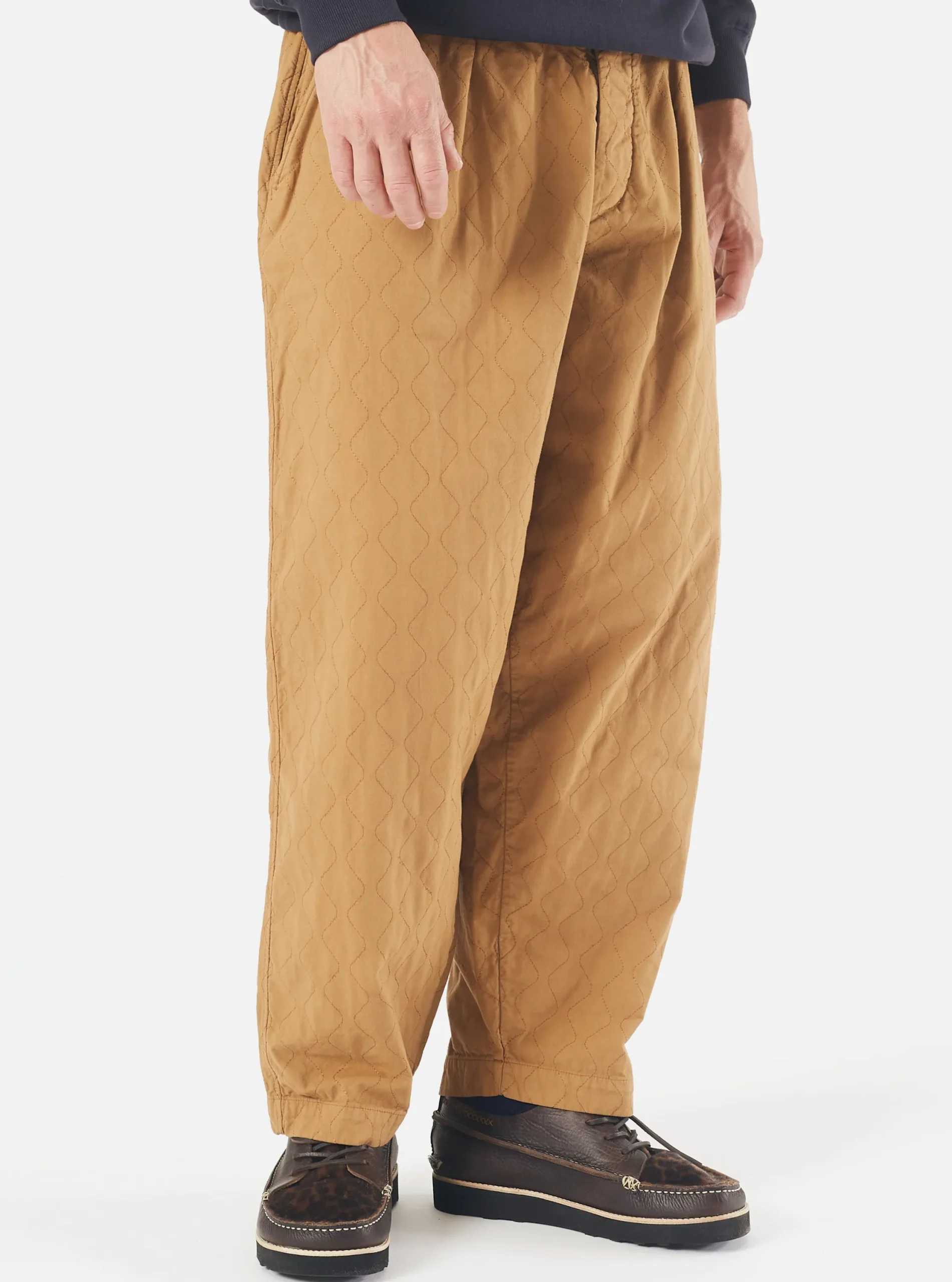 Flash Sale Quilted Oxford Pant In Cumin Cotton Men Trousers.