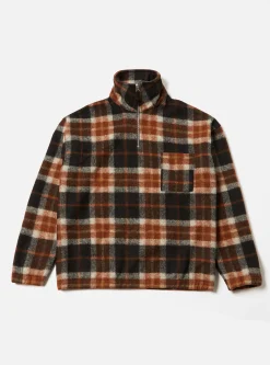 Shop Ramsay Quarter Zip In Brown British Check Fleece Men Fleece.