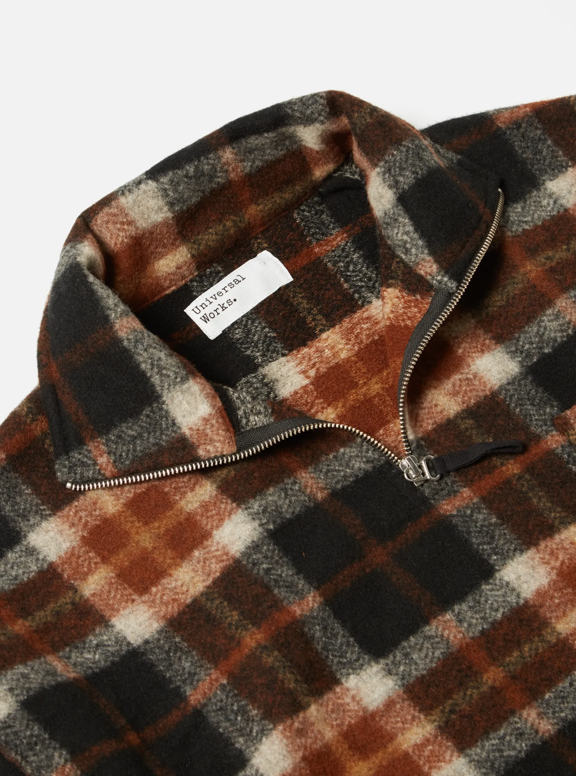 Shop Ramsay Quarter Zip In Brown British Check Fleece Men Fleece.