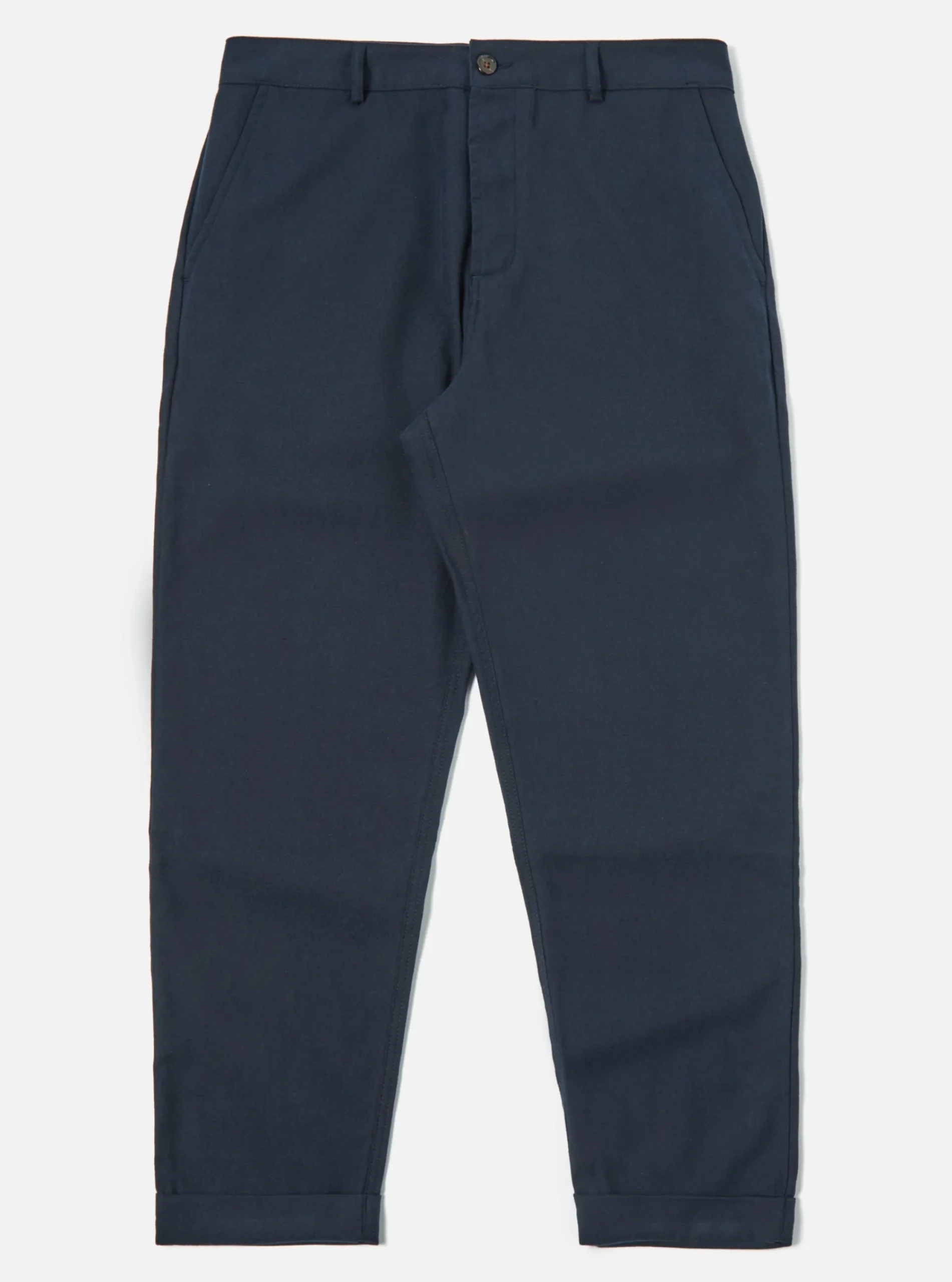 Store Rb Chino In Navy Cotton/Wool Twill Men Trousers.