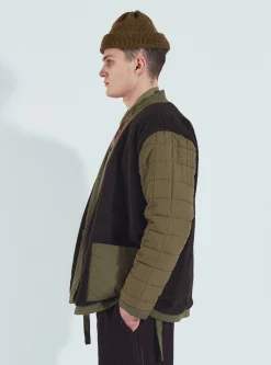 Best Sale Reversible Kyoto Work Jacket In Light Olive Twill/Sherpa Men Coats & Outerwear.