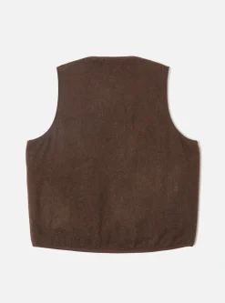 Fashion Reversible Liner Gilet In Brown Melange Melton Men Waistcoats & Gilets.