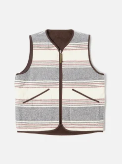 Fashion Reversible Liner Gilet In Brown Melange Melton Men Waistcoats & Gilets.