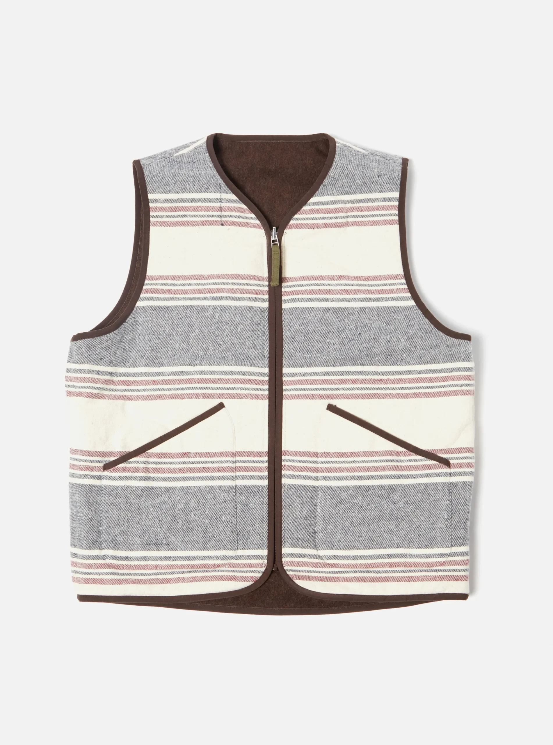 Fashion Reversible Liner Gilet In Brown Melange Melton Men Waistcoats & Gilets.