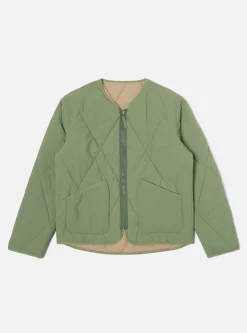 Best Reversible Military Liner Jacket In Green/Sand Diamond Quilt Recycled Nylon Men Coats & Outerwear.