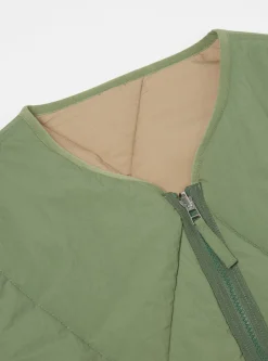 Best Reversible Military Liner Jacket In Green/Sand Diamond Quilt Recycled Nylon Men Coats & Outerwear.