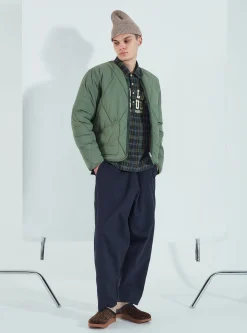 Best Reversible Military Liner Jacket In Green/Sand Diamond Quilt Recycled Nylon Men Coats & Outerwear.