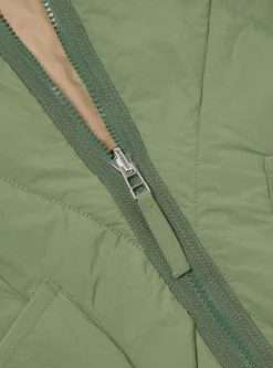 Best Reversible Military Liner Jacket In Green/Sand Diamond Quilt Recycled Nylon Men Coats & Outerwear.