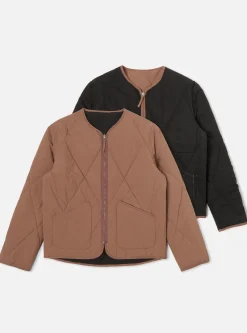 Shop Reversible Military Liner Jacket In Brown/Black Diamond Quilt Recycled Nylon Men Coats & Outerwear.