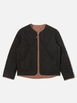Shop Reversible Military Liner Jacket In Brown/Black Diamond Quilt Recycled Nylon Men Coats & Outerwear.