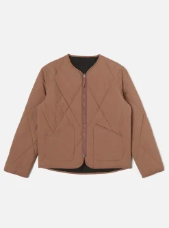 Shop Reversible Military Liner Jacket In Brown/Black Diamond Quilt Recycled Nylon Men Coats & Outerwear.