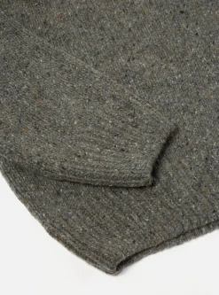 Clearance Roll Neck In Grey Lambswool Fleck Men Knitwear.