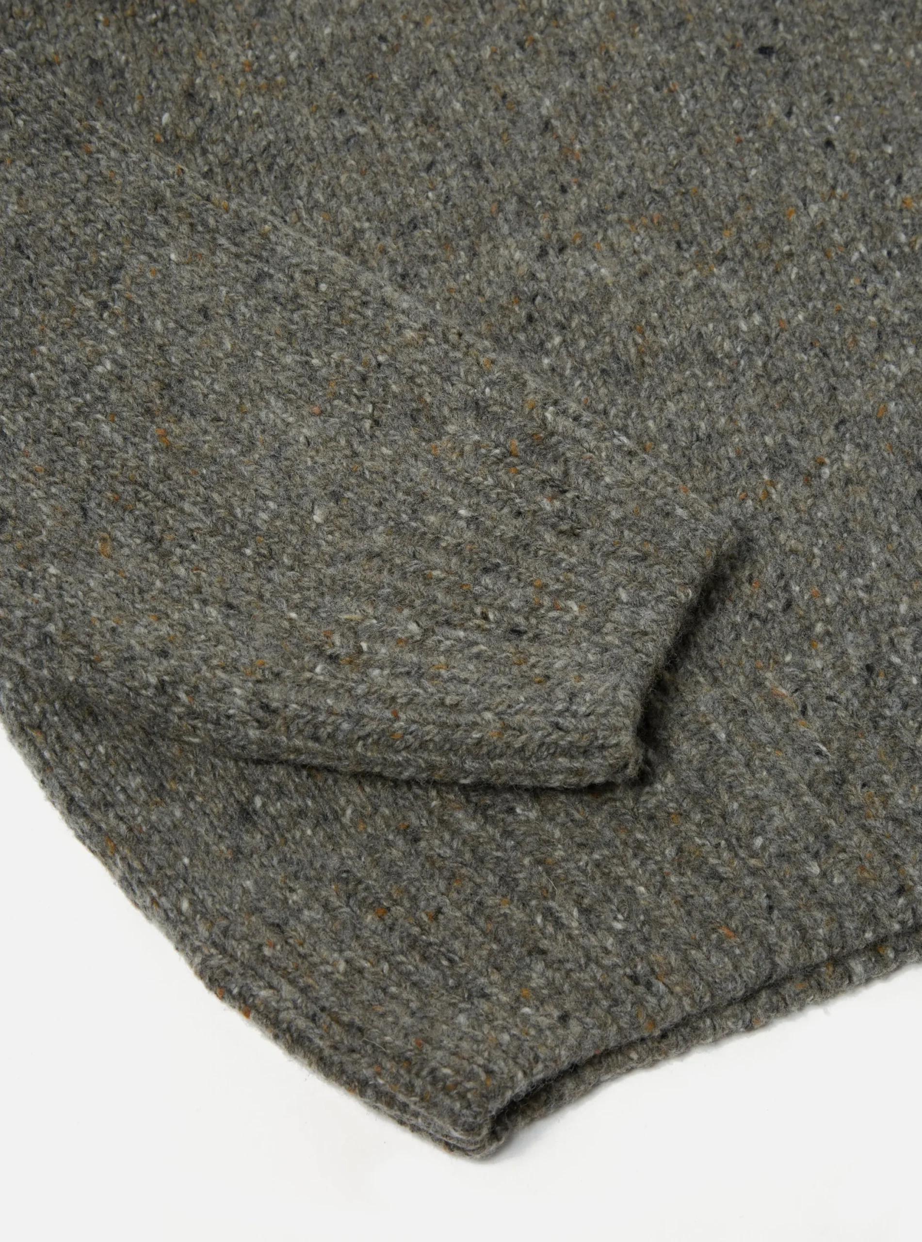 Clearance Roll Neck In Grey Lambswool Fleck Men Knitwear.