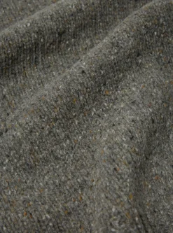 Clearance Roll Neck In Grey Lambswool Fleck Men Knitwear.