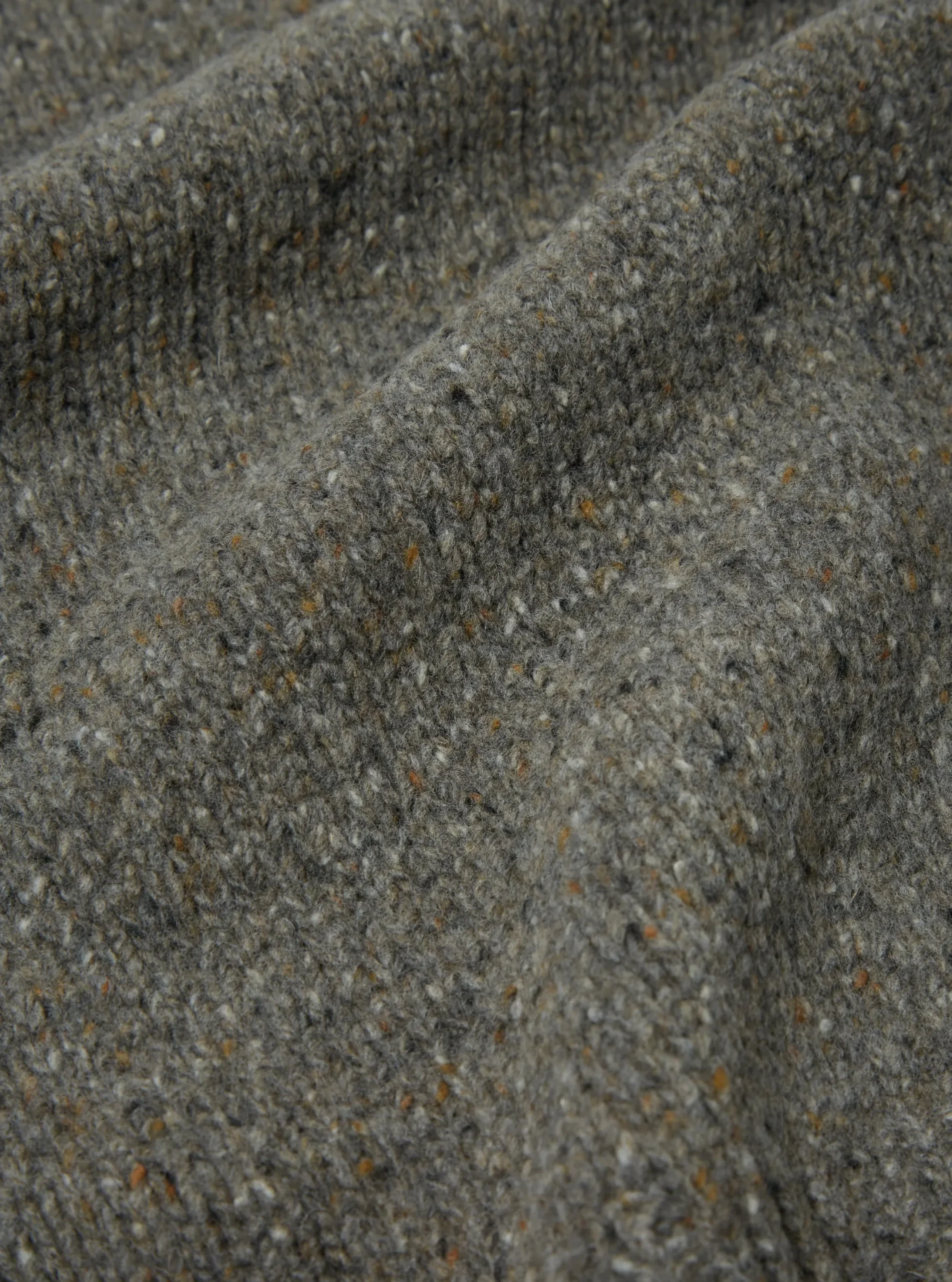 Clearance Roll Neck In Grey Lambswool Fleck Men Knitwear.