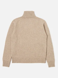 Store Roll Neck In Oatmeal Eco Wool Men Knitwear.