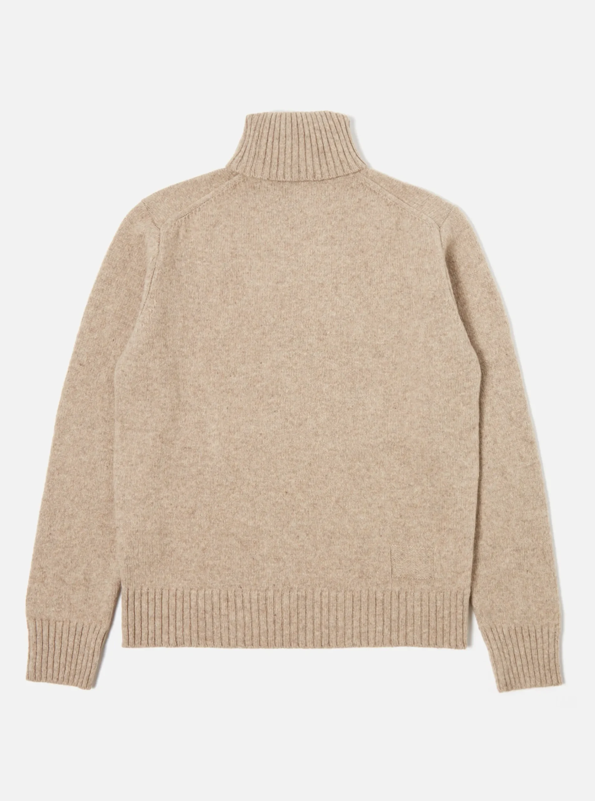 Store Roll Neck In Oatmeal Eco Wool Men Knitwear.