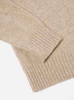 Store Roll Neck In Oatmeal Eco Wool Men Knitwear.