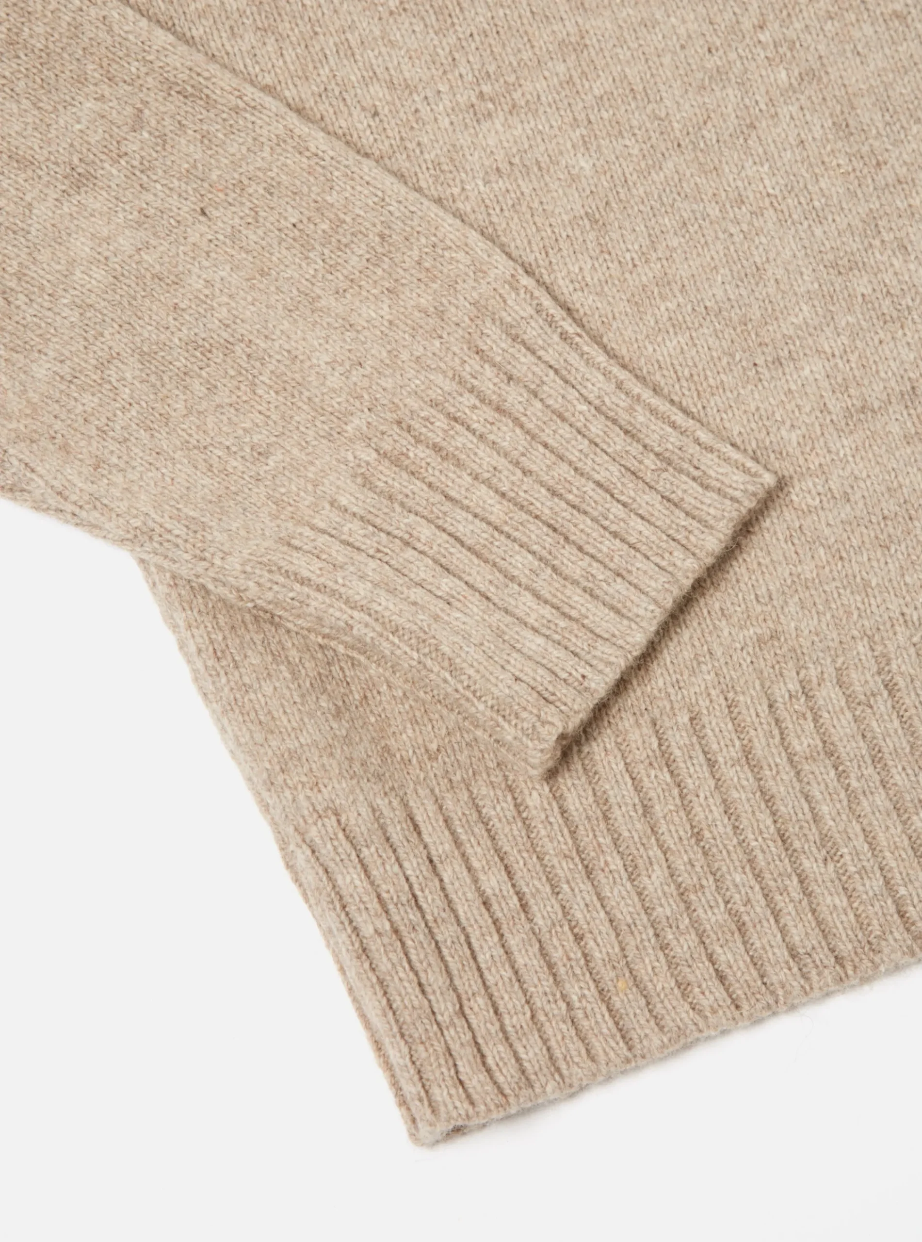 Store Roll Neck In Oatmeal Eco Wool Men Knitwear.