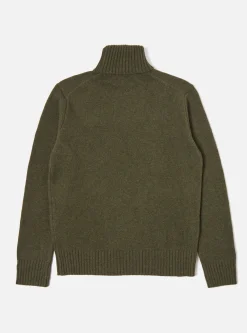Discount Roll Neck In Olive Eco Wool Men Knitwear.