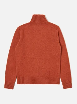 Store Roll Neck In Rust Eco Wool Men Knitwear.