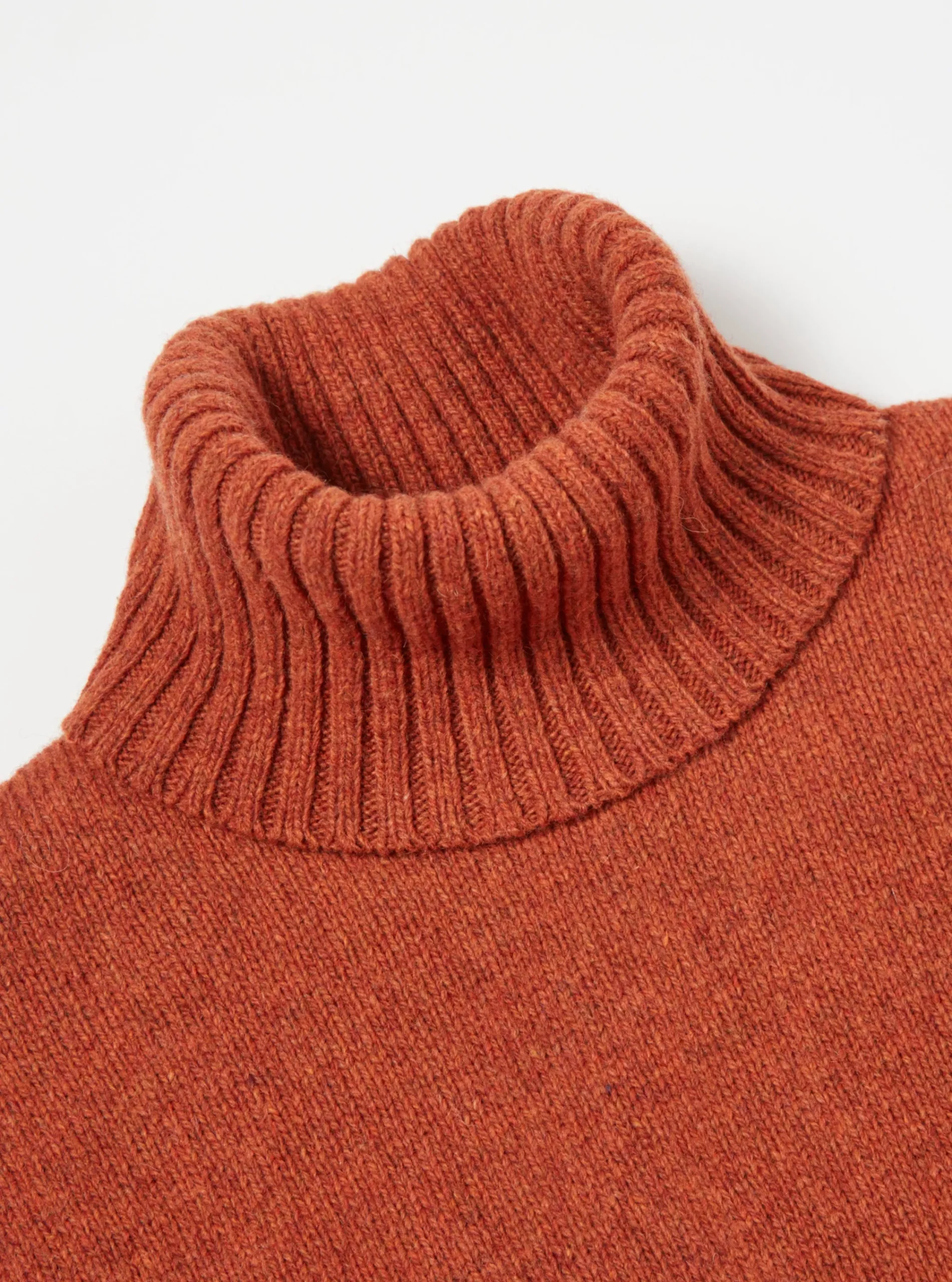 Store Roll Neck In Rust Eco Wool Men Knitwear.