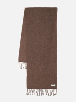 New Scarf In Brown Recycled Wool Woven Men Accessories.