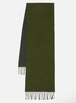 Sale Scarf In Green/Charcoal Double Sided Men Accessories.