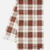Clearance Scarf In Mixed Brown Check Rayon Men Accessories.