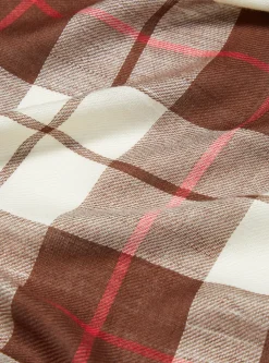 Clearance Scarf In Mixed Brown Check Rayon Men Accessories.
