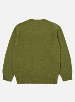 Clearance Seamless Crew In Green Supersoft Knit Men Knitwear.