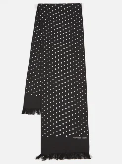 Best Short Scarf In Black Dot Print Men Accessories.