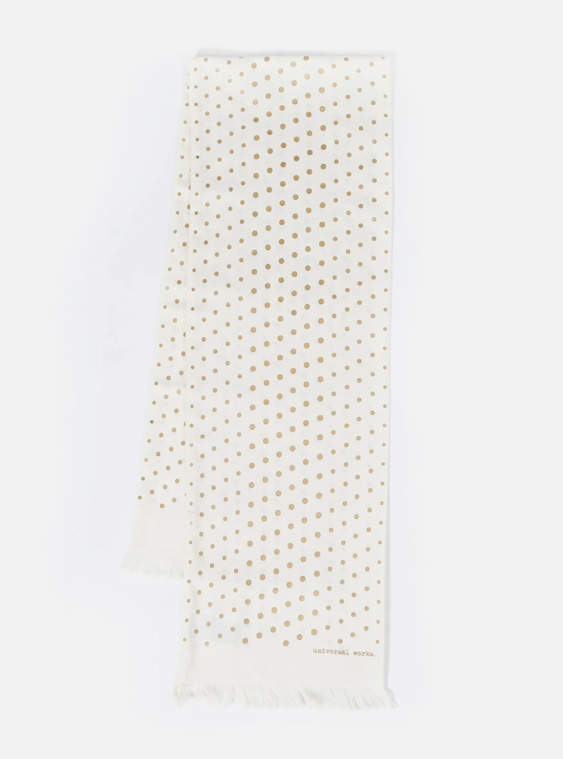 Store Short Scarf In Ecru/Gold Dot Print Men Accessories.