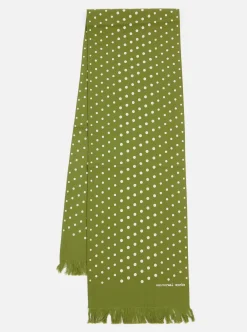 Flash Sale Short Scarf In Green Dot Print Men Accessories.