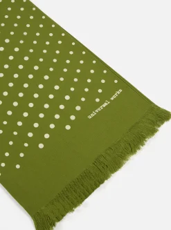 Flash Sale Short Scarf In Green Dot Print Men Accessories.