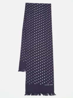 Best Sale Short Scarf In Navy Dot Print Men Accessories.