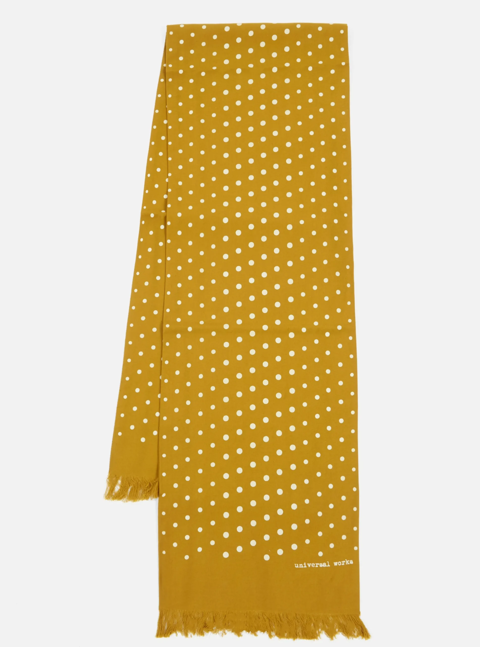 Store Short Scarf In Mustard Dot Print Men Accessories.