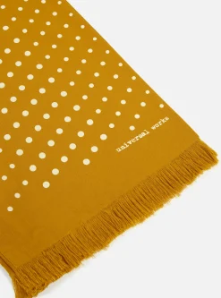 Store Short Scarf In Mustard Dot Print Men Accessories.