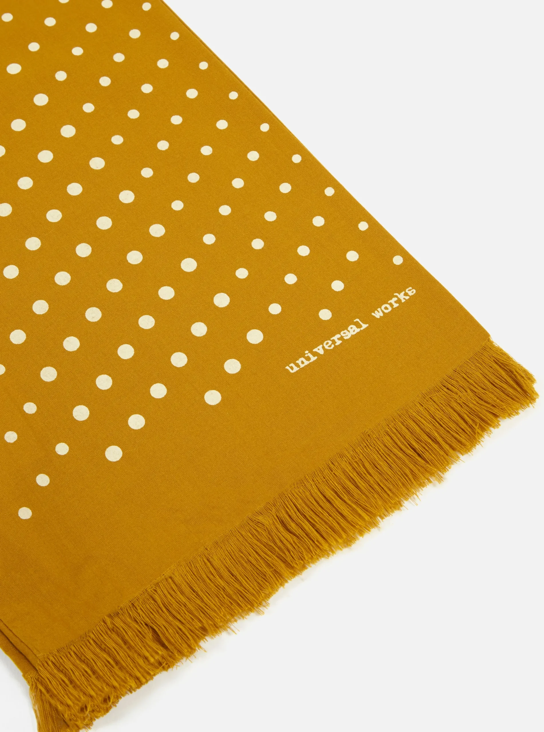 Store Short Scarf In Mustard Dot Print Men Accessories.