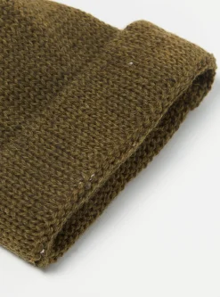 Hot Short Watch Cap In Khaki British Wool Men Accessories.