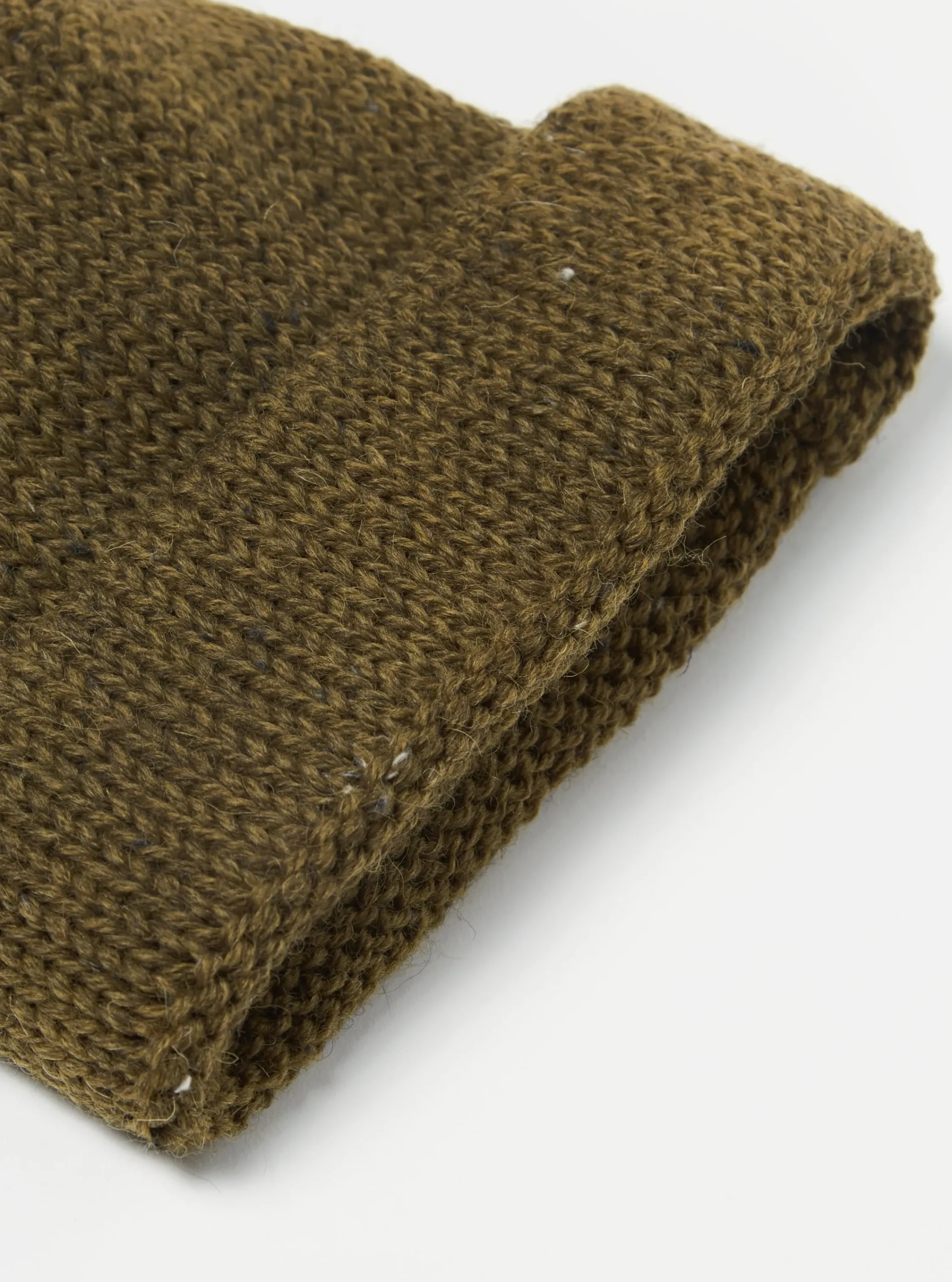 Hot Short Watch Cap In Khaki British Wool Men Accessories.