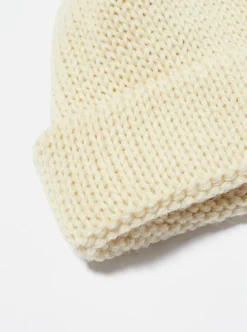 New Short Watch Cap In Ecru British Wool Men Accessories.