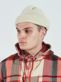 New Short Watch Cap In Ecru British Wool Men Accessories.