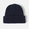 Cheap Short Watch Cap In Navy Marl Kilcarra Wool Men Accessories.