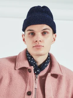 Cheap Short Watch Cap In Navy Marl Kilcarra Wool Men Accessories.