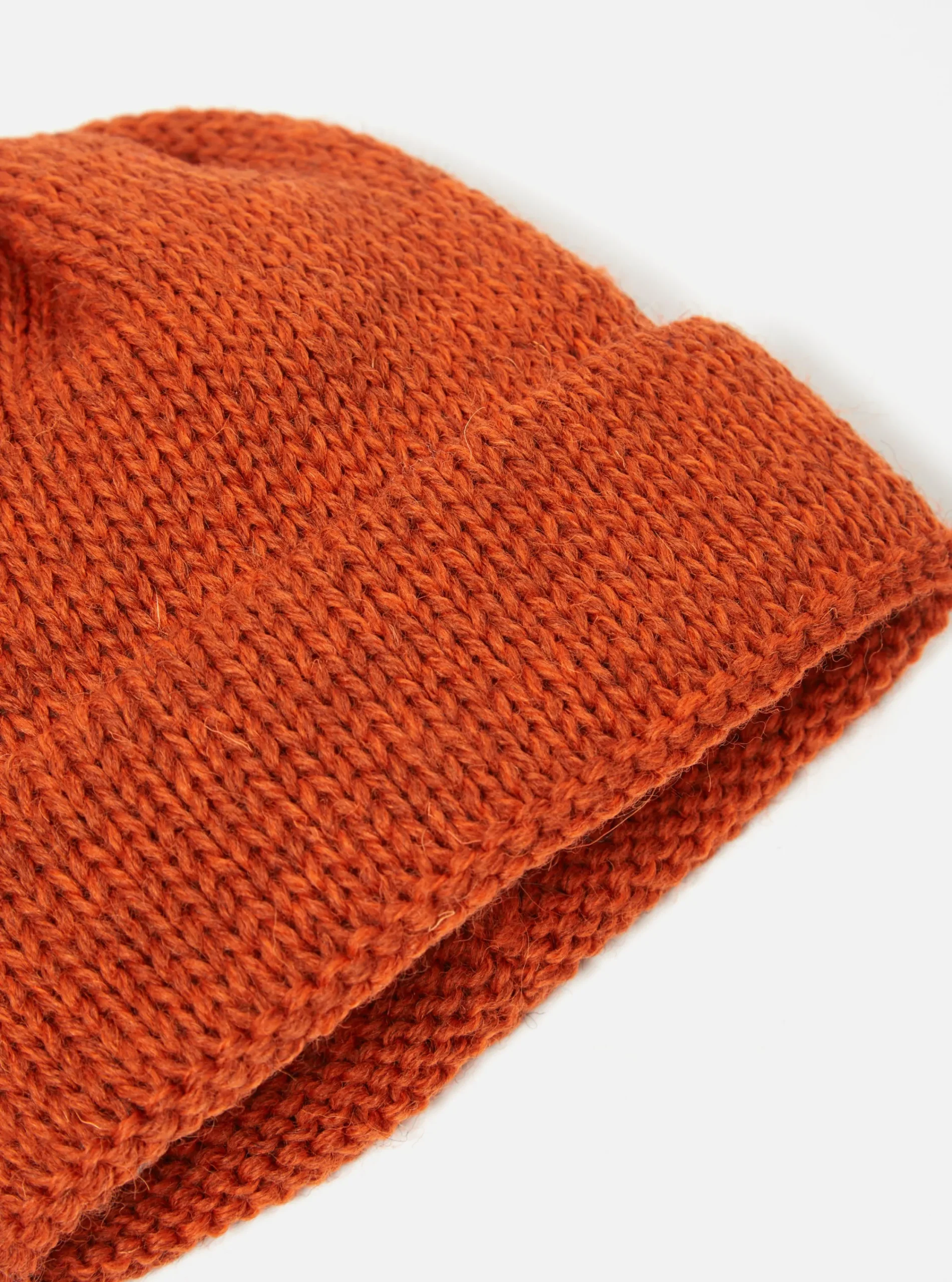 Sale Short Watch Cap In Rust British Wool Men Accessories.