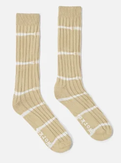 Hot Slub Sock In Dark Sand Tie Dye Knit Men Underwear & Socks.
